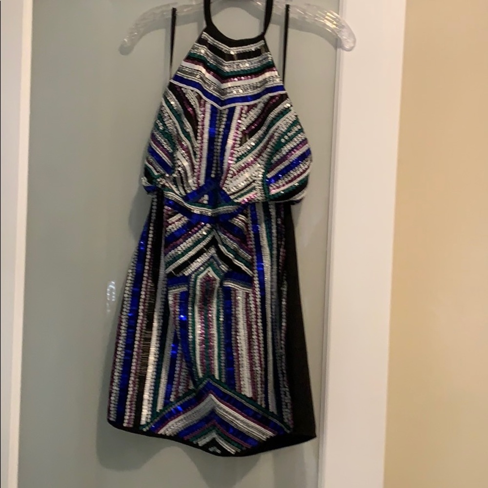 Sequin multicolor open back dress